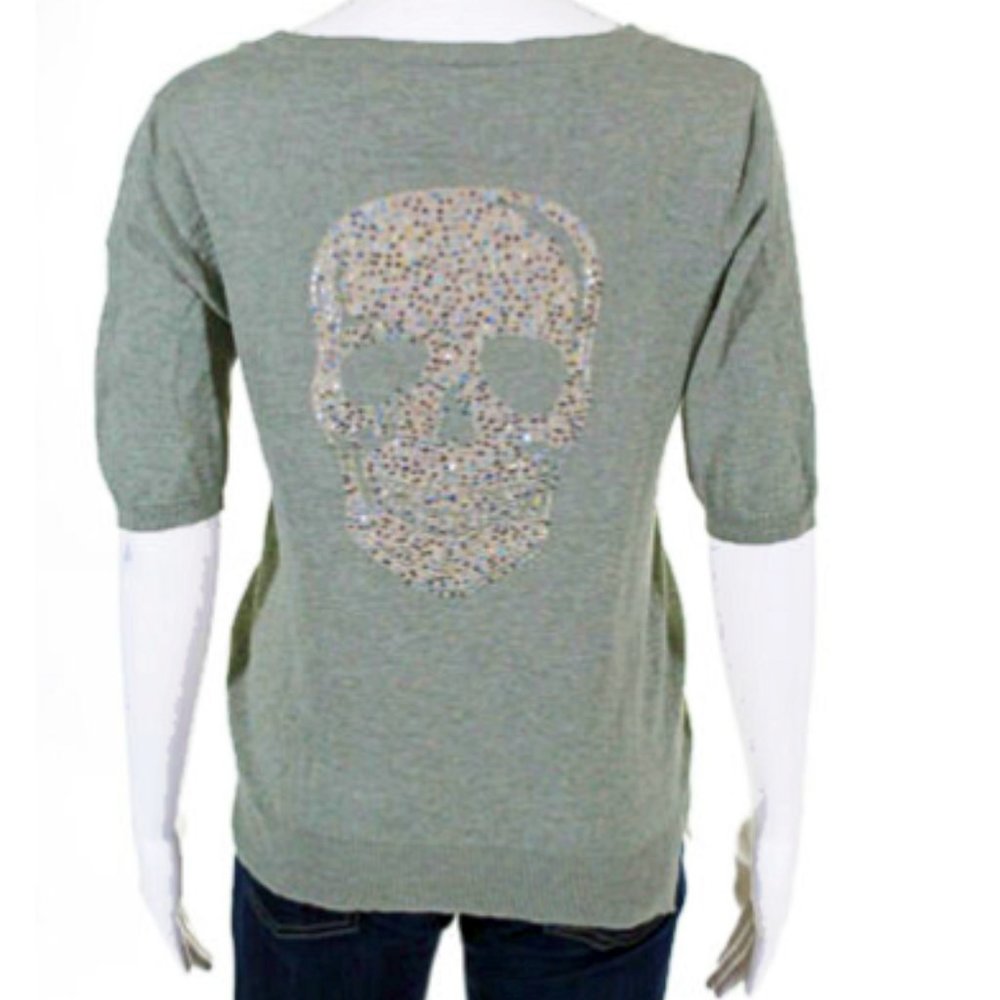 Zadig & Voltaire Deluxe Sequin Skull Cardigan NWOT